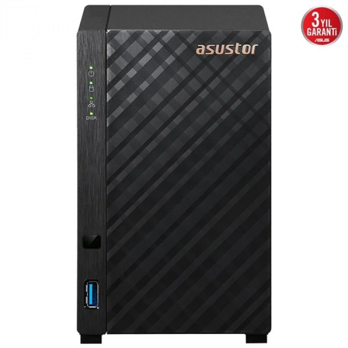 ASUSTOR 2diskli Realtek QC-1GB RAM-Gigabit Nas Server AS1102TL