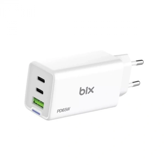 BİX BX3P66G-WE 65W ŞARJ ADAPTÖR TYPE-C/USB Beyaz