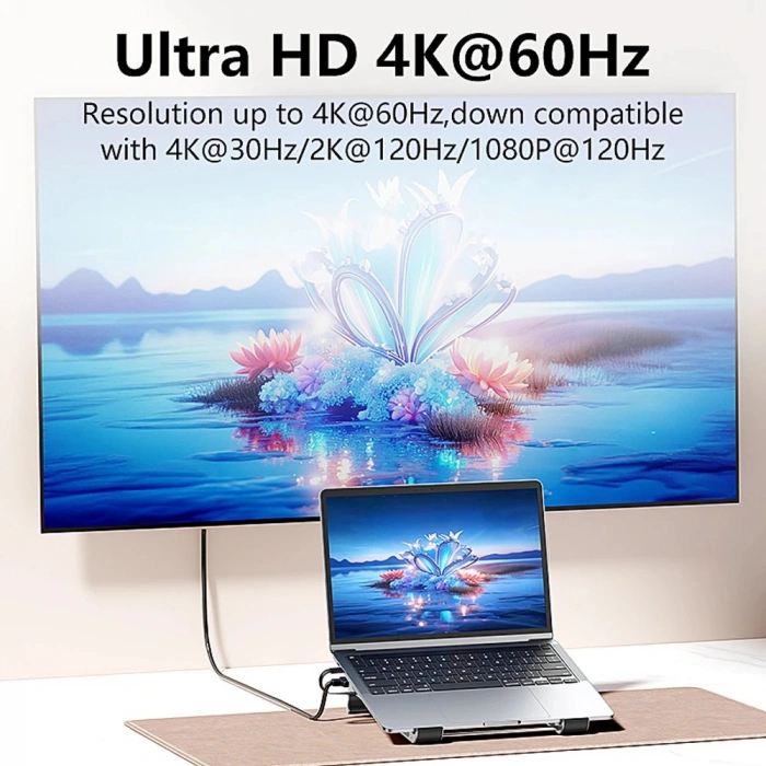 CODEGEN NSC-401 7portlu Genişletilmiş Yerleştirme İstasyonu (Docking Station) Entegre Alüminyum Notebook ve MacBook Standı