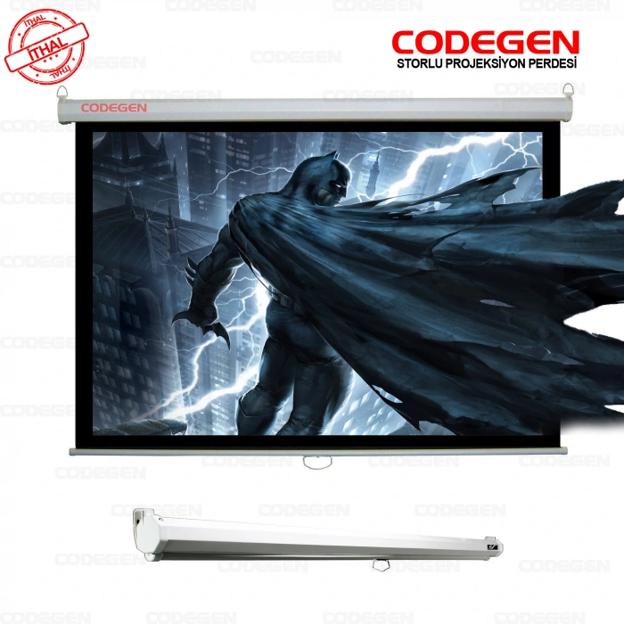 Codegen AX-20 200x200 cm Storlu Manuel Projeksiyon Perdesi (Arkası Siyah Fonlu)