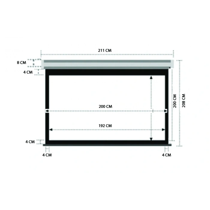 Codegen AX-20 200x200 cm Storlu Manuel Projeksiyon Perdesi (Arkası Siyah Fonlu)