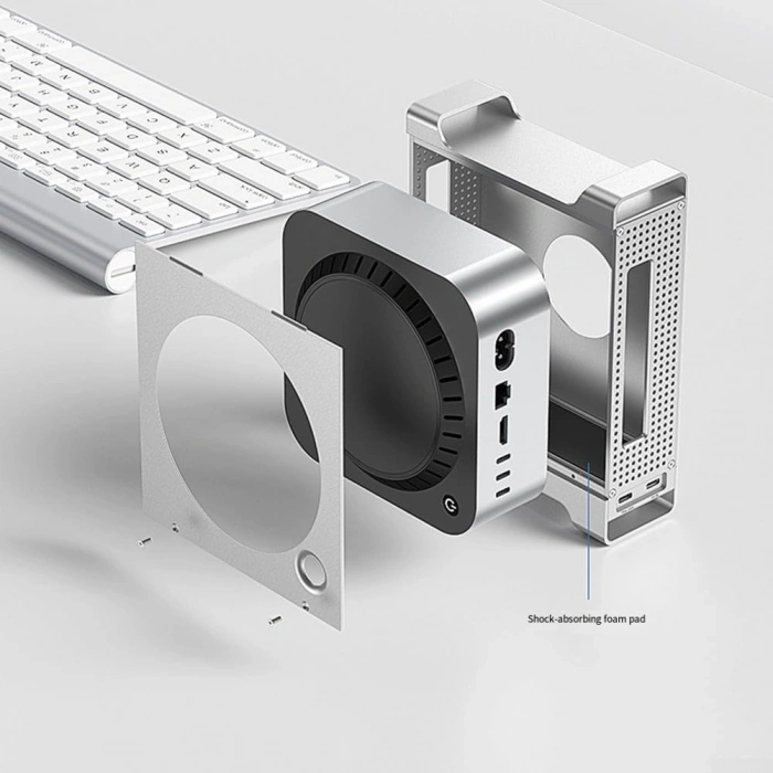 Codegen Mac Mini M4/M4 Pro 9 in 1 Type-C NVME SSD Alüminyum Çevirici Stand Docking Station CDG-NSC201