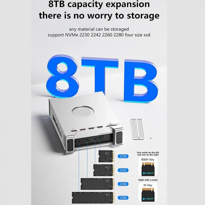 Codegen Mac Mini M4/M4 Pro 9 in 1 Type-C NVME SSD Alüminyum Çevirici Stand Docking Station CDG-NSC201