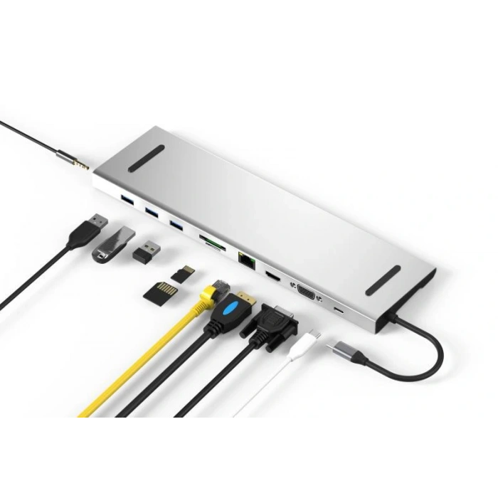 Codegen Type-C - 10in1 Macbook Notebook Port Çoklayıcı (3xUSB 3.0+HDMI+USB 3.1 Type-C + RJ45 + SD/TF) CDG-CNV80