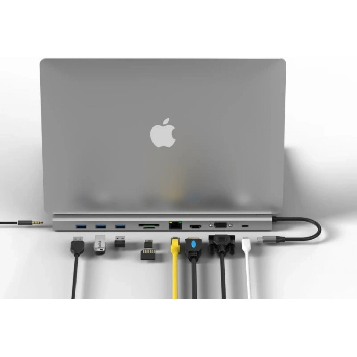 Codegen Type-C - 10in1 Macbook Notebook Port Çoklayıcı (3xUSB 3.0+HDMI+USB 3.1 Type-C + RJ45 + SD/TF) CDG-CNV80