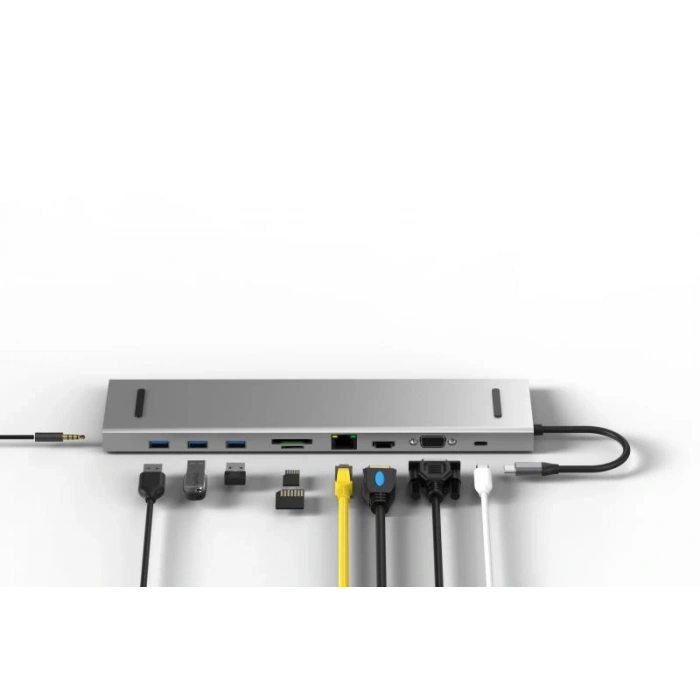Codegen Type-C - 10in1 Macbook Notebook Port Çoklayıcı (3xUSB 3.0+HDMI+USB 3.1 Type-C + RJ45 + SD/TF) CDG-CNV80