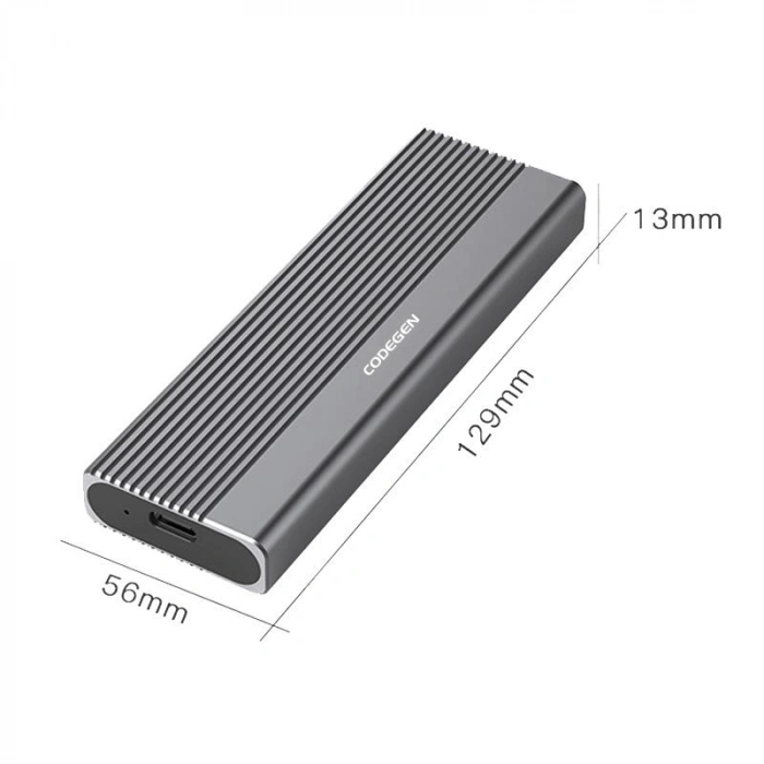 CODEGEN Type C USB 3.1 NVME M2 SSD 10Gbps Alüminyum Disk Kutusu (CDG-SSD-40BC)
