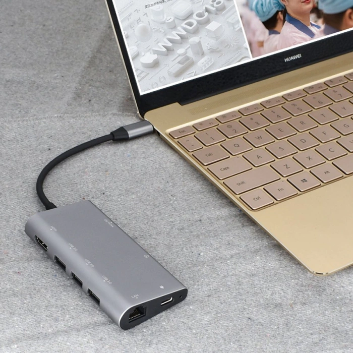 Codegen USB 3.1 Type-C – 8in1 3xUSB 3.0+HDMI+USB 3.1 Type-C + RJ45 Ethernet+ SD/Micro Sd Kart CDG-CNV40