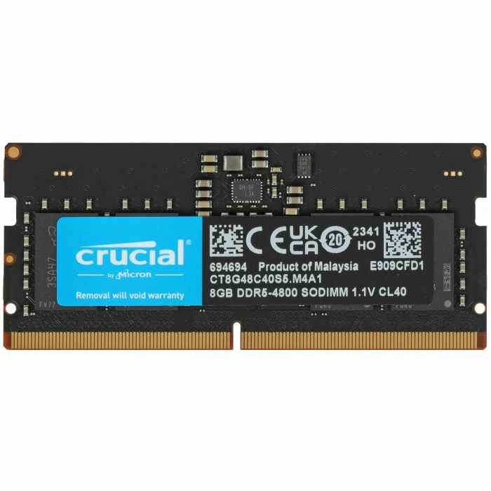 CRUCIAL 8GB DDR5 4800MHZ CL40 NOTEBOOK RAM VALUE CT8G48C40S5.M4A1 Kutusuz