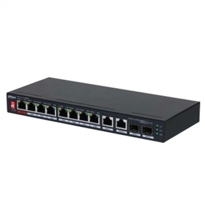 DAHUA 10port PoE 90w PFS3210-8ET2GF-96 GIGABIT 2xSFP Yönetilemez Switch
