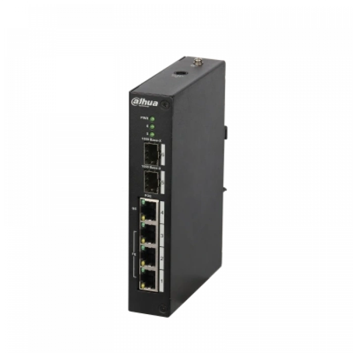 DAHUA 4port PoE 96w 2-SFP 10/100 Yönetilemez Endüstriyel Switch PFS3206-4P-96