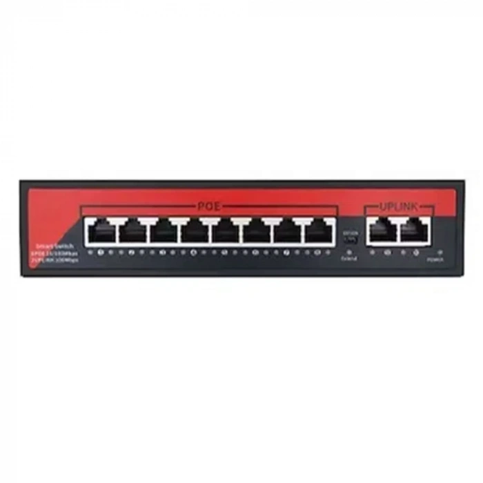 EZCOOL 8port PoE 120w 2-Uplink 10/100 Yönetilemez Switch EZ-08PSE