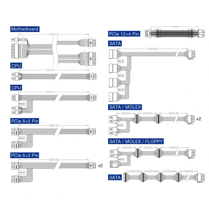 FSP 1200W 80+ GOLD HYDRO PTM PRO ATX3.0 HPT2-1200M PCIe5.0 Tam Modüler Power Supply