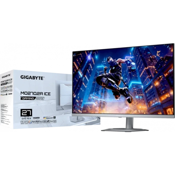GIGABYTE 27 QD-OLED MO27Q2A-ICE 0.0.3MS 280HZ HDMI-DP TYPEC Pivot Gaming Monitör Beyaz 2560x1440
