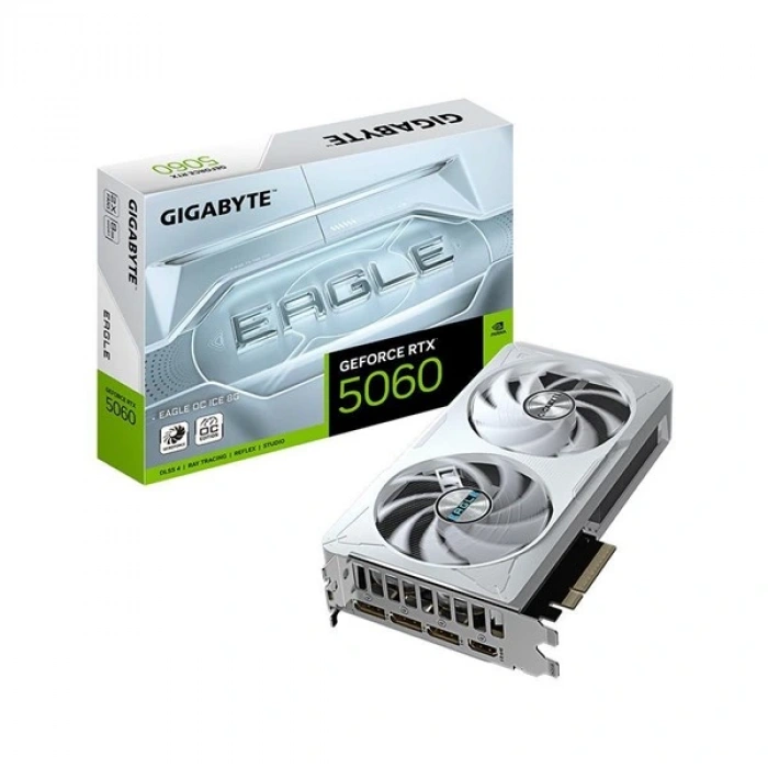 GIGABYTE 8GB RTX5060 EAGLE OC ICE GV-N5060EAGLE OC ICE-8GD GDDR7 HDMI-DP PCIE 5.0 BEYAZ