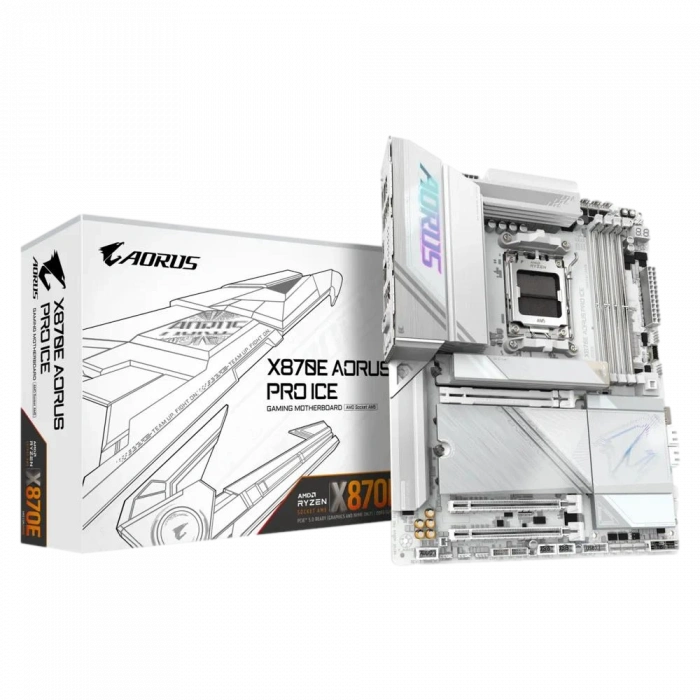 GIGABYTE AORUS PRO ICE X870E DDR5 HDMI DP PCIE 5.0 AM5 ATX BEYAZ