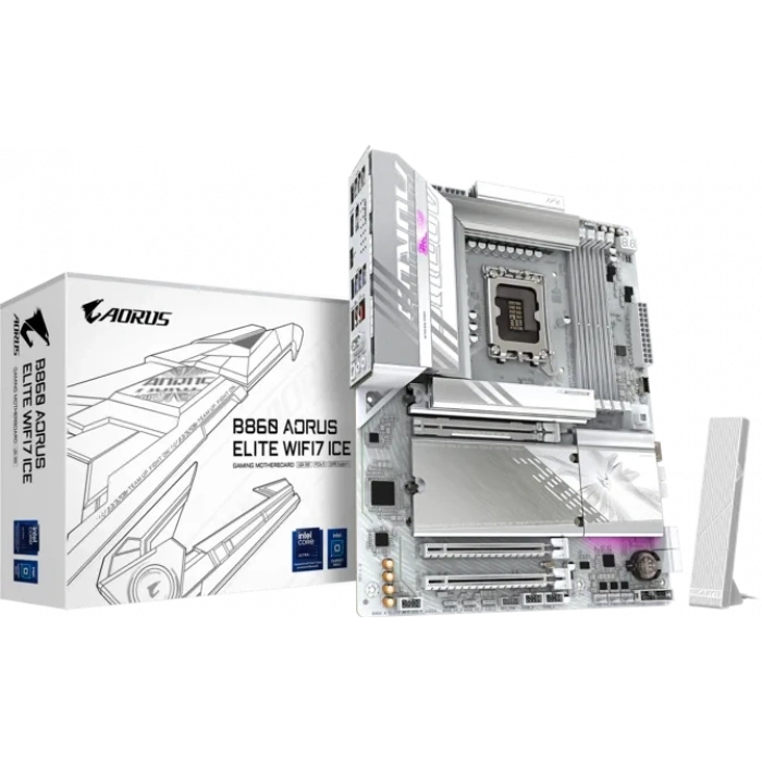 GIGABYTE B860 AORUS ELITE WIFI7 ICE WIFI7 DDR5 HDMI-DP TYPEC PCIE 5.0 1851p ATX BEYAZ