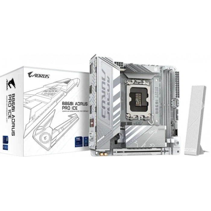 GIGABYTE B860I AORUS PRO ICE DDR5 HDMI-DP TYPEC PCIE 5.0 1851p mITX BEYAZ