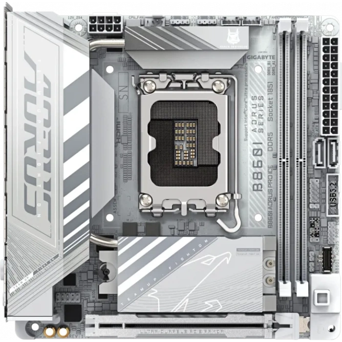 GIGABYTE B860I AORUS PRO ICE DDR5 HDMI-DP TYPEC PCIE 5.0 1851p mITX BEYAZ