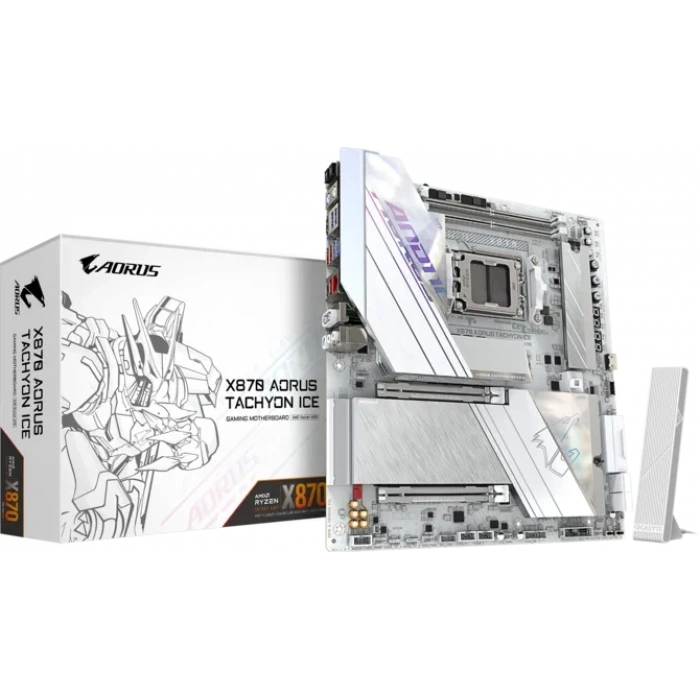 GIGABYTE X870 AORUS TACHYON ICE DDR5 HDMI-DP TYPEC PCIE 5.0 AM5 ATX BEYAZ
