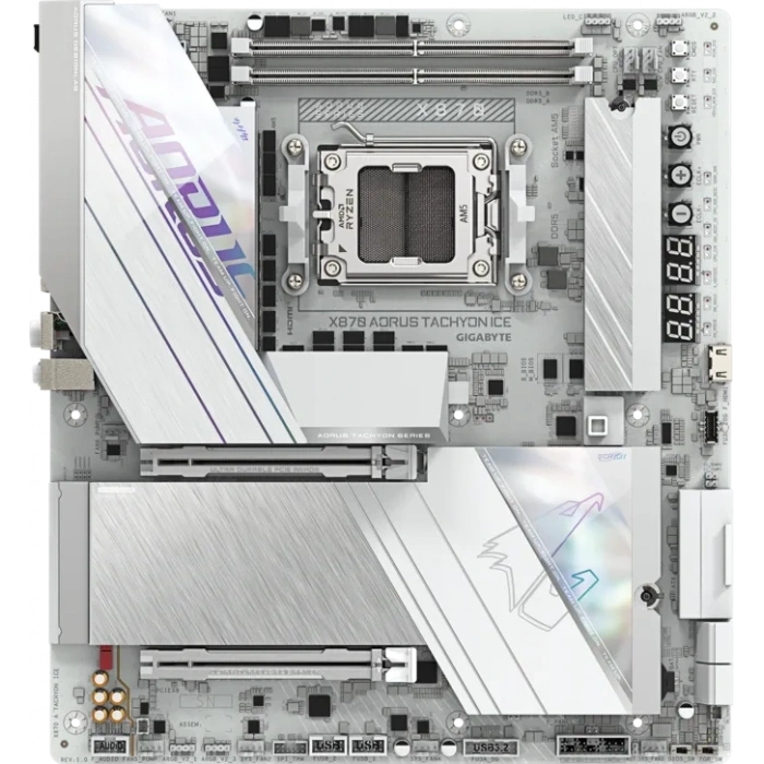 GIGABYTE X870 AORUS TACHYON ICE DDR5 HDMI-DP TYPEC PCIE 5.0 AM5 ATX BEYAZ