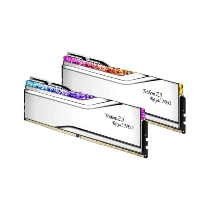 GSKILL 32GB (2X 16GB) DDR5 6000MHZ CL26 RGB DUAL KIT PC RAM TRIDENT Z5 ROYAL NEO SILVER F5-6000J2636H16GX2-TR5NS