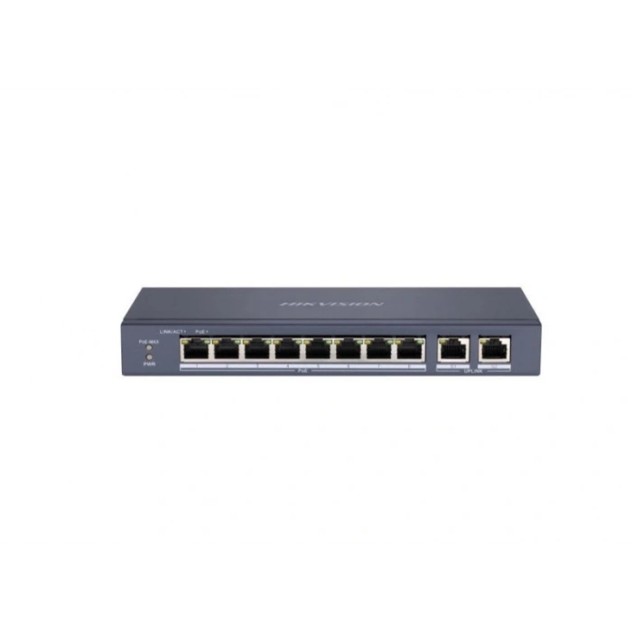 HIKVISION 8port 60w FULL PoE DS-3E0310P-E/M 10/100 2X-UPLINK Yönetilemez Switch Metal