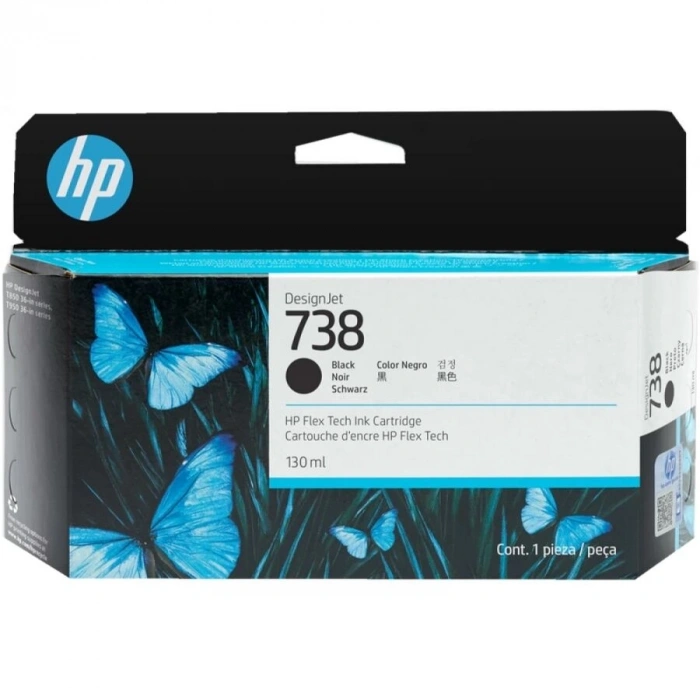 HP 738 498N4A Siyah 130ml Orijinal DesignJet Mürekkep Kartuşu