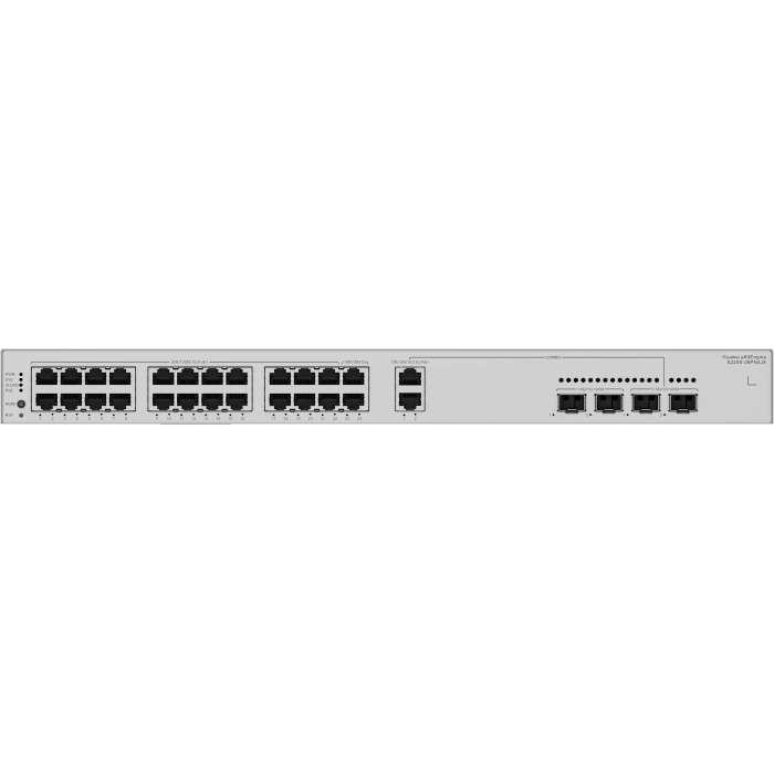 HUAWEI 24port 400W PoE eKIT S220S-26PN4JX GIGABIT 2-SFP 2.5GbE-2-SFP 10GbE Yönetilebilir Switch Rack