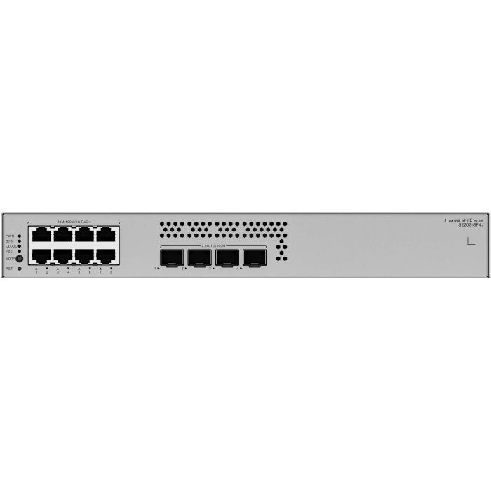 HUAWEI 8port 128w FULL PoE eKIT S220S-8P4J GIGABIT 4 SFP 2.5 GE Yönetilebilir Switch RackMount Layer