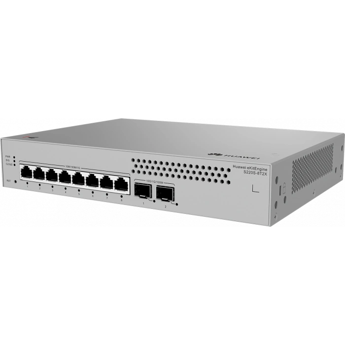 HUAWEI 8port eKIT S220S-8T2X GIGABIT 2xSFP+ Yönetilebilir Switch RackMount Layer2