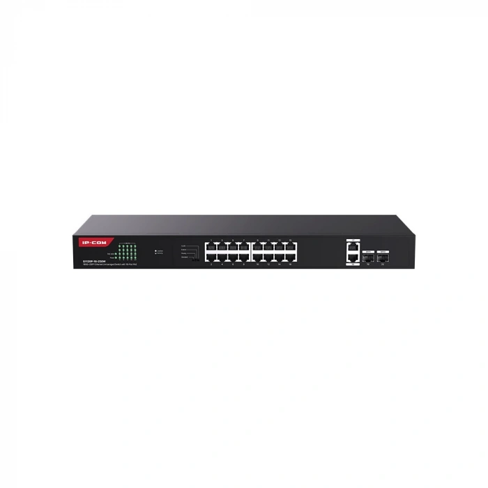 IP-COM IP-G1120P-16-250W 16 PORT POE 10/100/1000 2 X SFP 250W YONETILEMEZ RACK MOUNT SWITCH