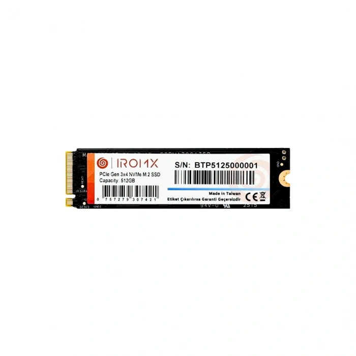 IROMX 512GB 3000/2000MB/s M2 PCIE GEN3 NVME SSD IR512GNVP3