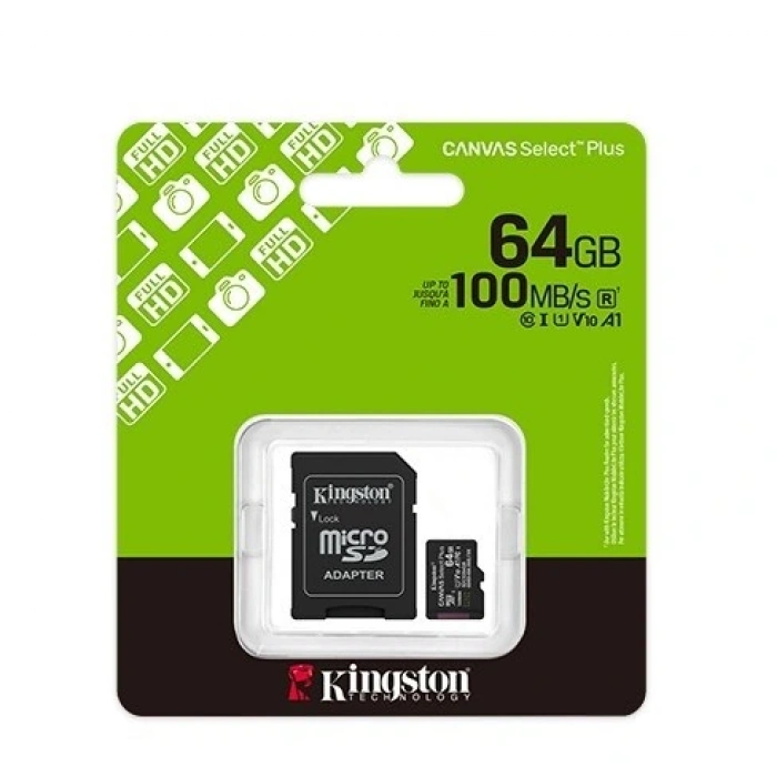 KINGSTON MicroSD 128GB Canvas Select Plus SDCS3/128GB U1 Class 10 Hafıza Kartı
