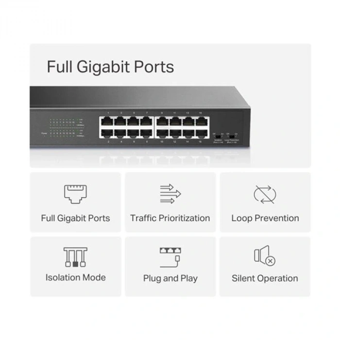 MERCUSYS 16port MS116GS GIGABIT YÖNETİLEMEZ SWITCH