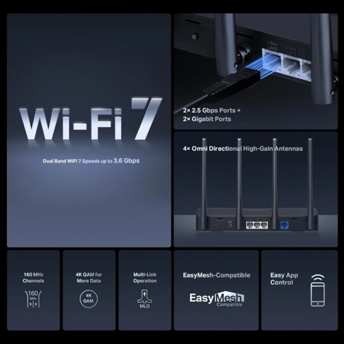 MERCUSYS MR27BE BE3600 WIFI7 DUAL BAND ROUTER