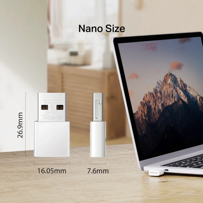 MERCYSY MA30N NANO WIFI5 AC1300 Usb Kablosuz Ağ Adaptörü
