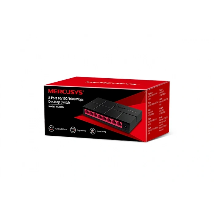MERUCYS 8port Gigabit Yönetilemez Switch MS108G