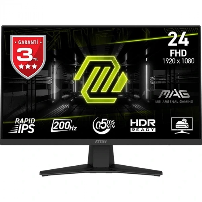 MSI 23.8 RAPID IPS MAG 244F 0.5MS 200HZ HDMI GAMING MONİTÖR