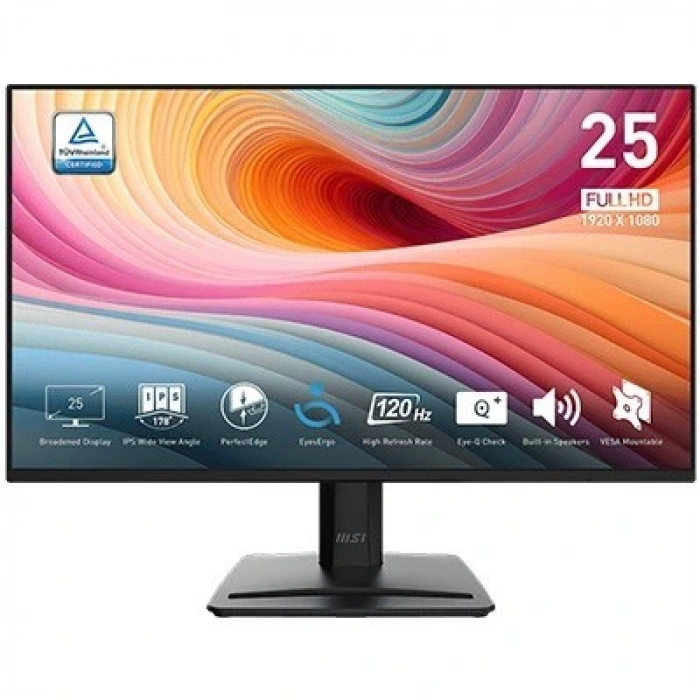 Msı 24.5 Pro Mp252 E2 1920X1080 (Fhd) 16:9 Flat Ips 120Hz 1Ms Adaptıve-Sync Monıtor