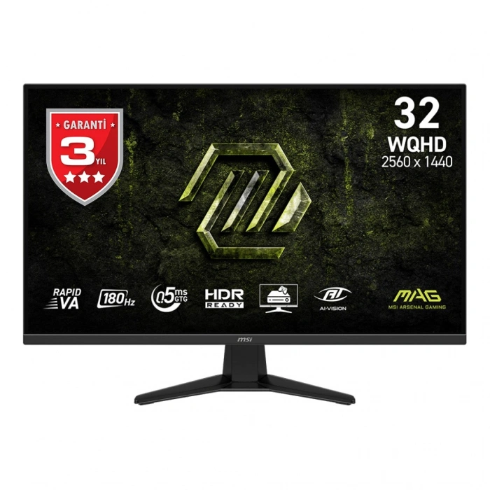 MSI 31.5 FLAT VA RAPID MAG 325QF E18V 0.5MS 180Hz HDMI-DP Gaming Monitör 2560X1440