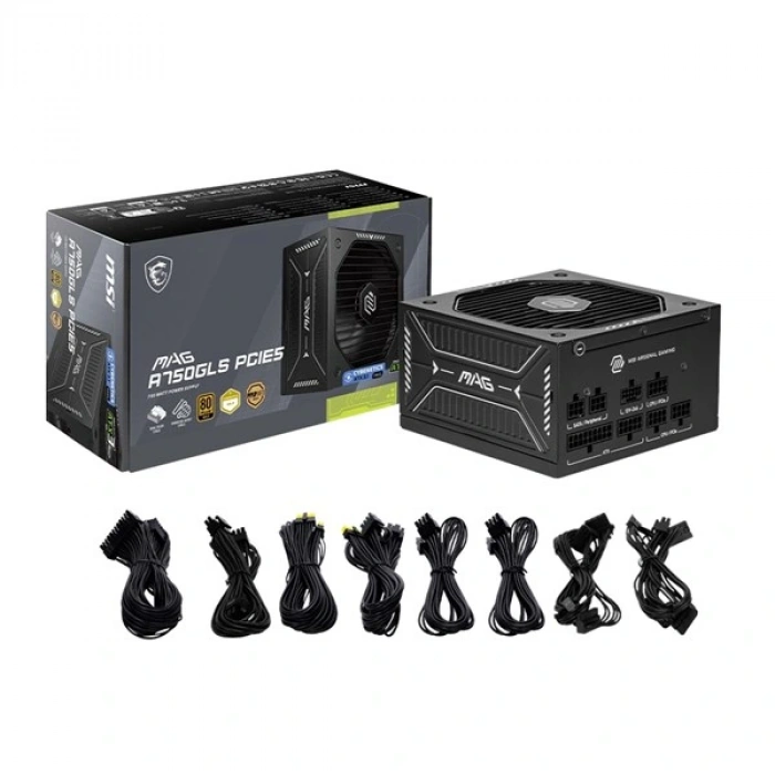 MSI 750W 80+ GOLD MAG A750GLS PCIE 5.1 POWER SUPPLY