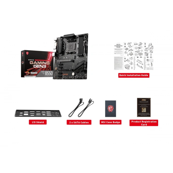 MSI B550 GAMING DDR4 HDMI-DVI PCIE 4.0 AM4 mATX
