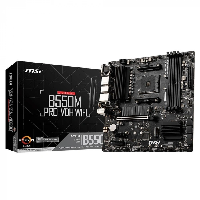 MSI B550M PRO-VDH DDR4 M2 PCIe NVME HDMI DP PCIe 16X v4.0 AM4 mATX