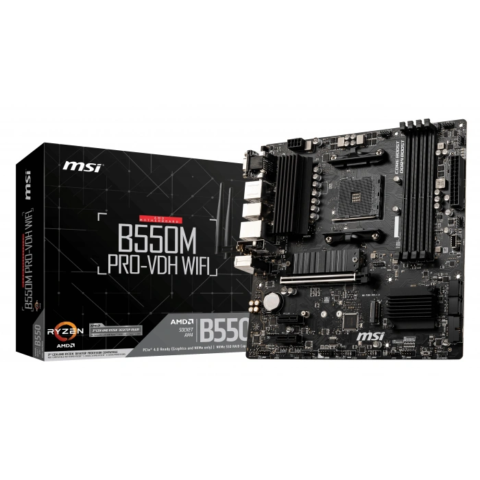 MSI B550M PRO-VDH WIFI DDR4 HDMI DP PCIE 4.0 AM4 mATX