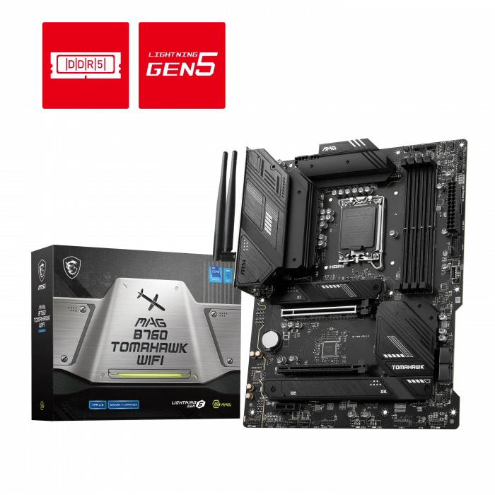 MSI MAG B760 TOMAHAWK WIFI6E DDR5 HDMI-DP TYPEC PCIE 4.0 1700p ATX