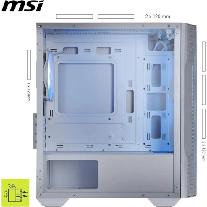 MSI MAG FORCE M100R WHITE GAMING MICRO-TOWER PC KASASI BEYAZ