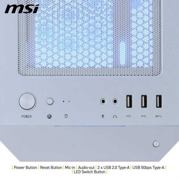 MSI MAG FORCE M100R WHITE GAMING MICRO-TOWER PC KASASI BEYAZ