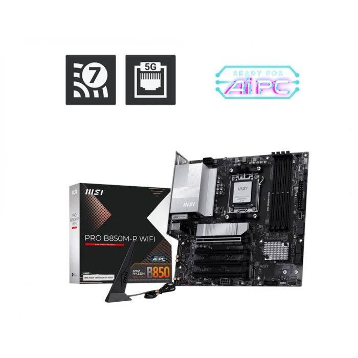 MSI PRO B850M-P WIFI DDR5 HDMI-DP PCIE 5.0 AM5 MATX