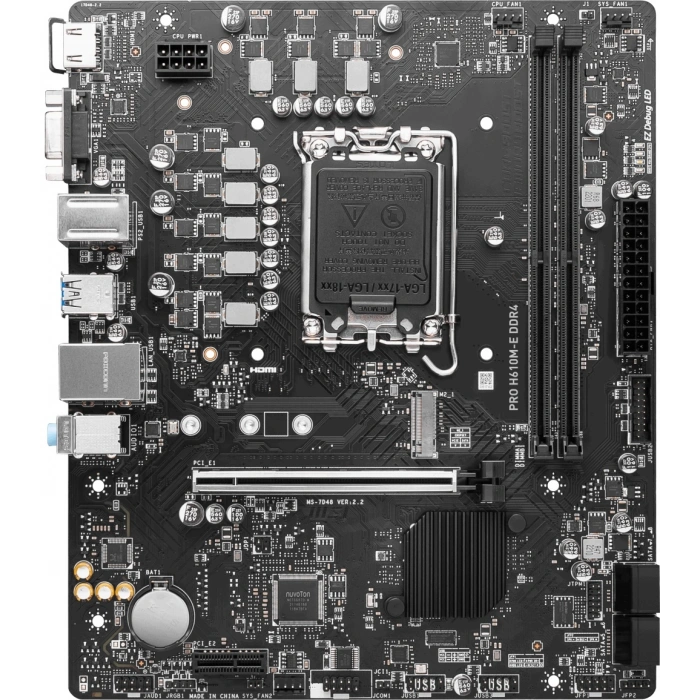 MSI PRO H610M-E DDR4 M2 PCIe NVME HDMI PCIe 16X v4.0 1700p mATX